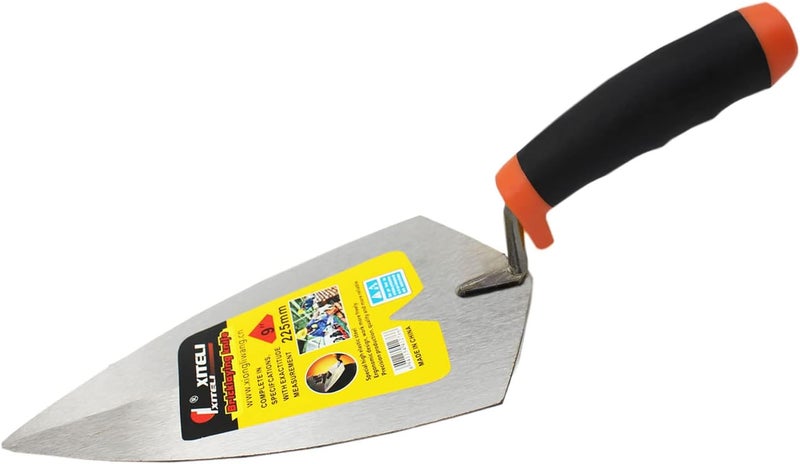 ESreake 2 Pcs Pointing Trowel and Gauging Trowel Set,9" Masonry Hand Tool Set with Soft Grip Handle,Margin Trowels Bricklaying Trowels Building Products (9 Inch) - Image 4